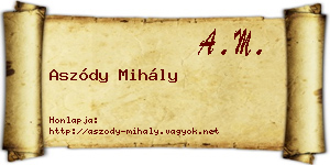 Aszódy Mihály névjegykártya